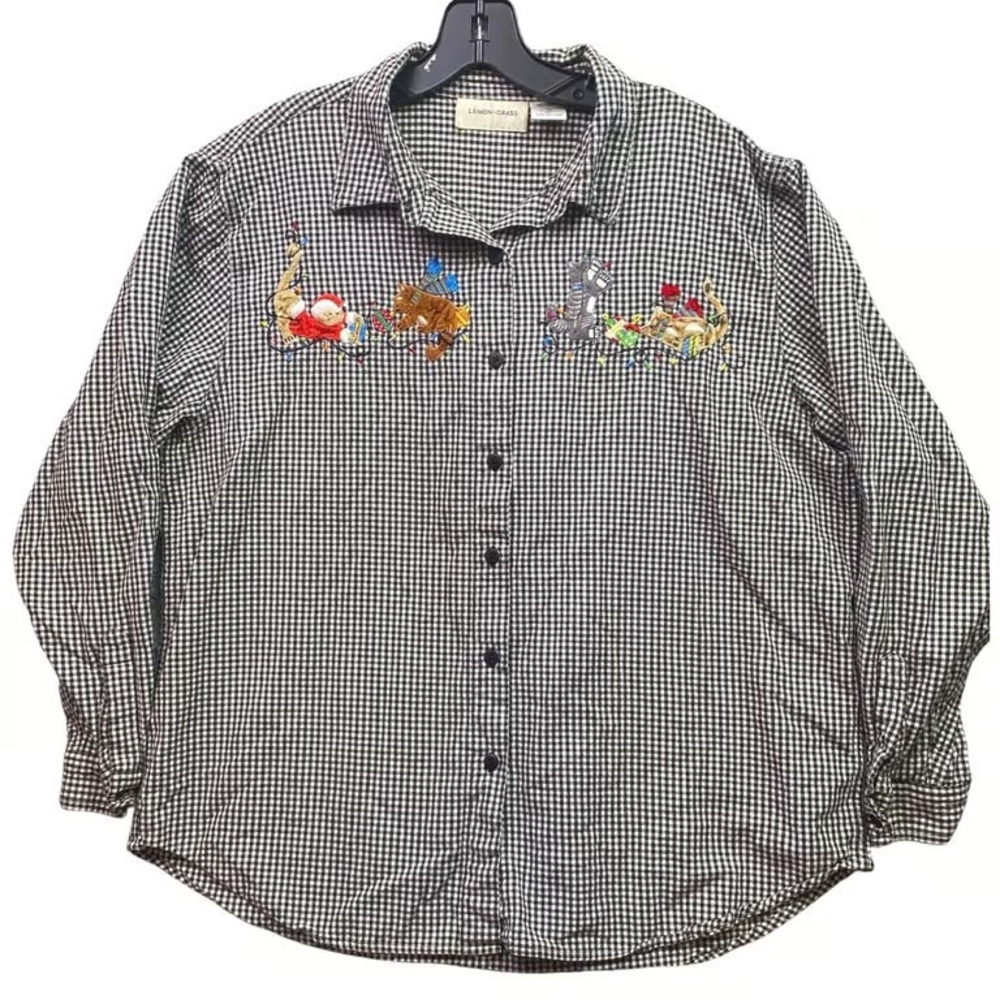 Men's Black and White Checkered Shirt